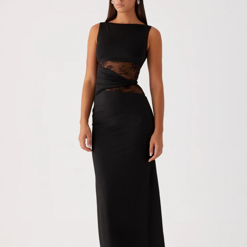 Peppermayo Black Lace Maxi Dress